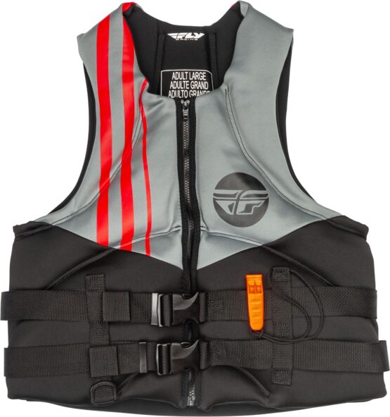 Fly Racing Neoprene Flotation Vest Black/Grey/Red Large