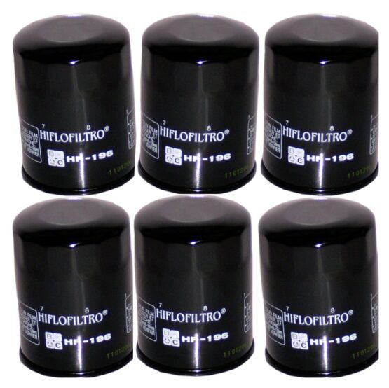HF196 Oil Filter - Black - 6 Pack