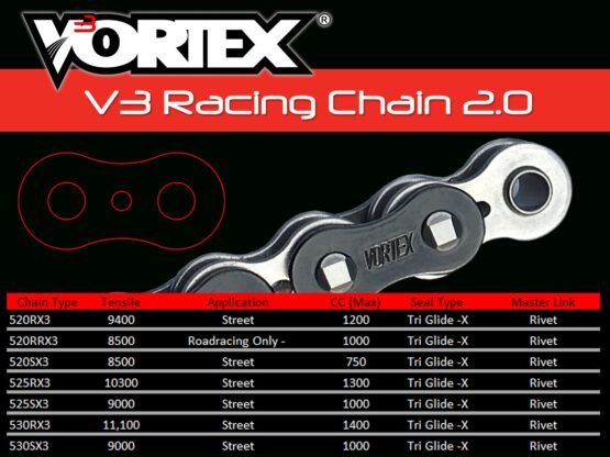 V3 Chain & Sprocket Kit Black RX Chain 520 16/40 Black Steel - Image 4