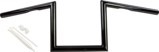 HardDrive 1in Z-Bar Dimpled 8in Gloss Black Handlebars For Harley Davidson