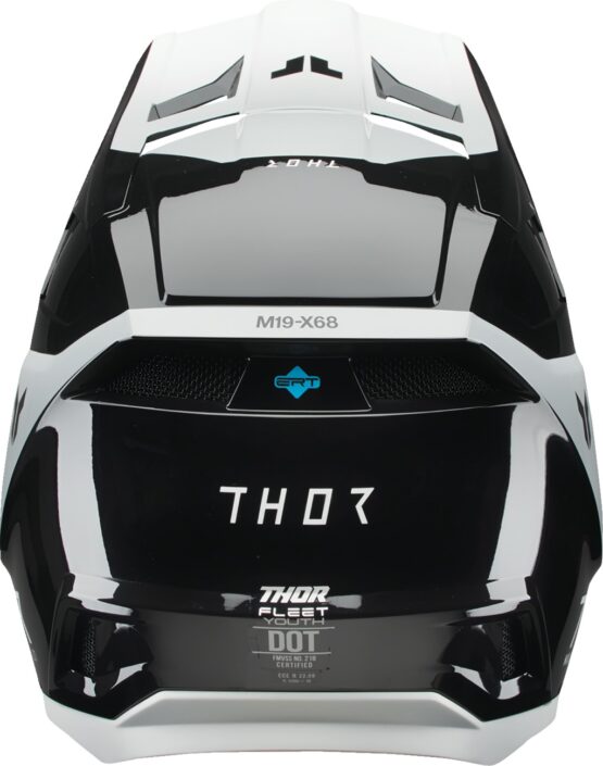 Thor Youth Fleet Storm Helmet - Medium, Gloss Black/White - Image 2