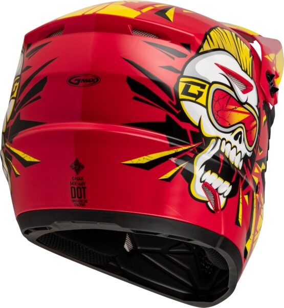 GMAX MX-46Y Unstable Youth Helmet Red/Yellow Small - Image 3