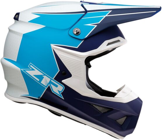 F.I. Hysteria MIPS Full Face Offroad Helmet Blue/White Medium - Image 2