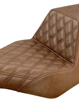 Step-Up Lattice Stitched 2-Up Seat Brown