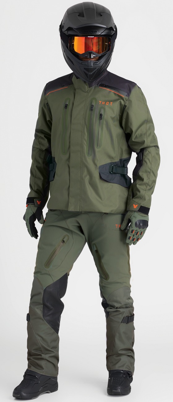 Thor Range Jacket Army Green Black Orange Men's Size M - Image 3