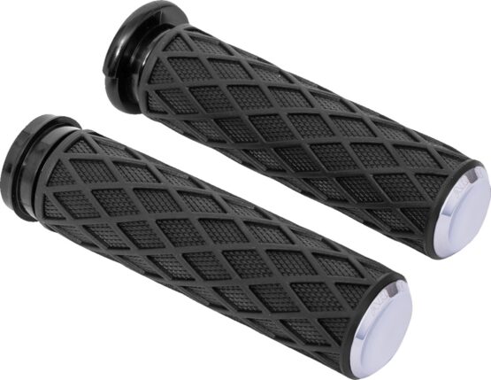 Arlen Ness Diamond Grips Chrome TBW 1in Harley-Davidson