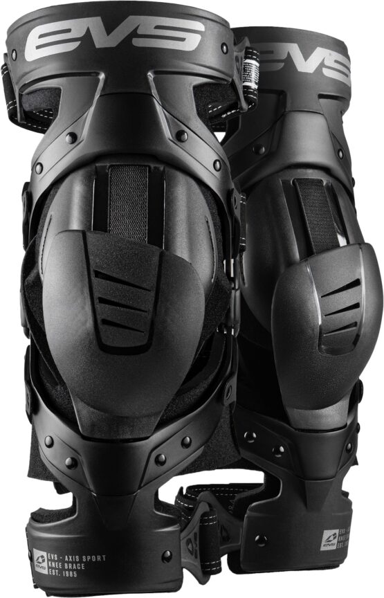 EVS Axis Sport Knee Brace Pair Black/Grey - Medium
