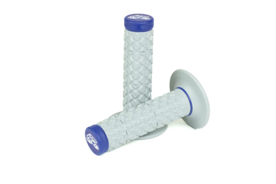Renthal MX Dual Compound Grips Gray/Blue - Image 3