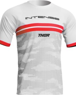 Thor Intense Assist Decoy Short-Sleeve Jersey White/Camo Gray/Red/Black Men's Large