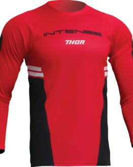 Thor Intense Assist Berm Long-Sleeve Jersey White/Black/Red Men's Large