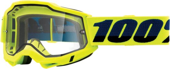 100% Accuri 2 Enduro Dual Pane Goggles Fluo Yellow Clear Lens Adult