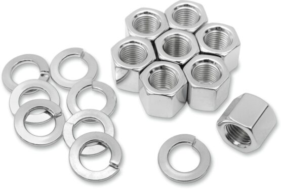 Hexed Chrome Cylinder Base Hardware Nut Kit