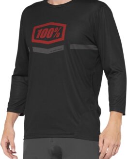 100% Airmatic 3/4 Sleeve Jersey Black/Red Men's Medium