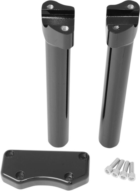 Drag Specialties Buffalo Handlebar Riser & Top Clamp Kit Black 10in