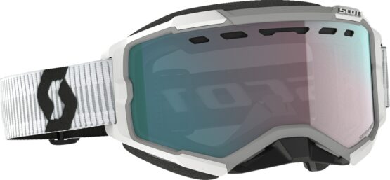 Scott Fury Snow Cross Goggle White Enhancer Aqua Chrome Lens