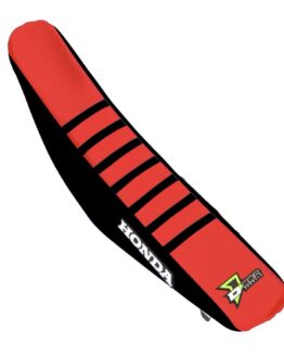 Gripper Seat Cover Geico Black/Red w/Ribs by D'Cor For Honda CRF250R/450R