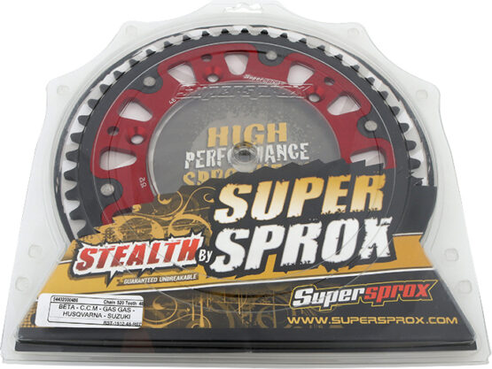 Supersprox Stealth Rear Sprocket 48T Red 520 Chain Fits Beta Suzuki Gas Gas - Image 2