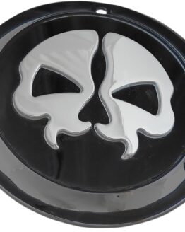 Drag Specialties Split Skull Derby Cover Black 3-Hole For Harley-Davidson