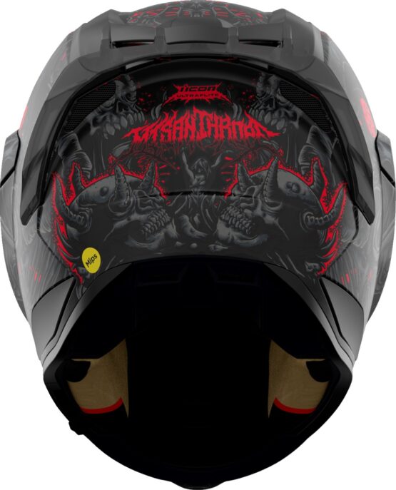 ICON Ultraflite Misanthrope MIPS Full Face Helmet 2XL Black Red - Image 2
