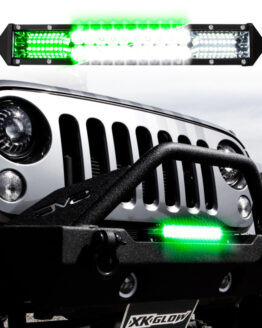 XKGLOW 2-in-1 30" LED Light Bar White & Green Flood Spot Combo