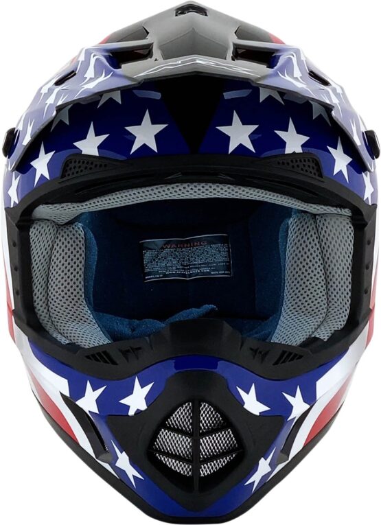 AFX FX-17 Flag Helmet 3XL Black/Blue/Red/White Unisex - Image 2