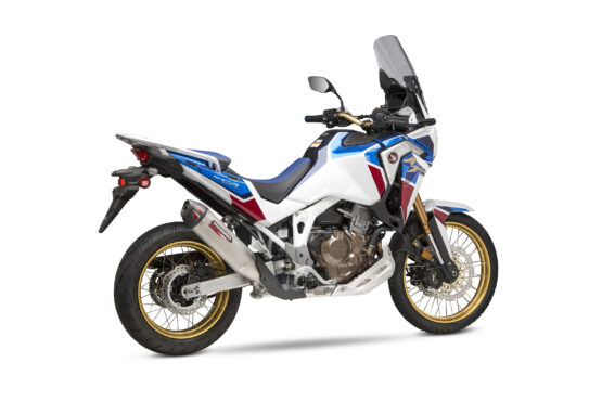 Yoshimura RS-12ADV Slip-On Exhaust SS/CF Silver Fits 20-22 Honda CRF1100L - Image 2