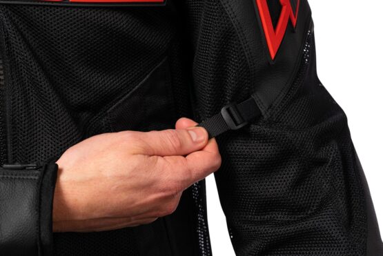 ICON Mesh AF Leather Jacket Men's M Black/Red - Image 2