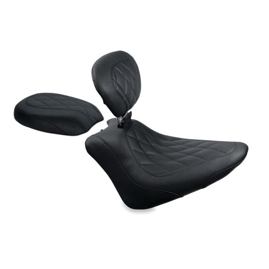 Wide Touring Solo Seat w/DBR Diamond - Black