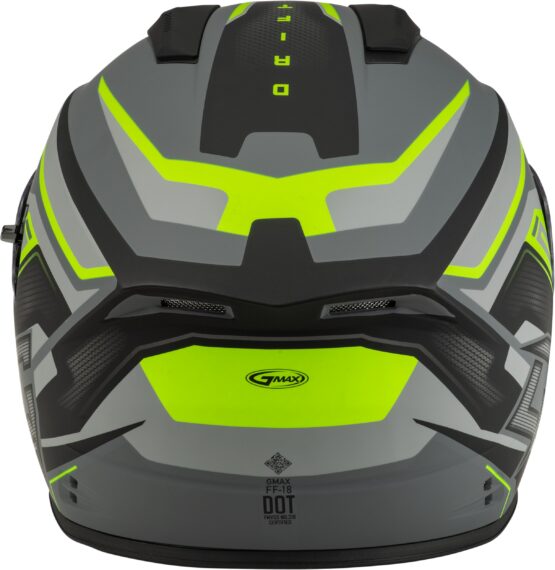 GMAX FF-18 Drift Full-Face Helmet Matte Grey/Hi-Viz XL - Image 2