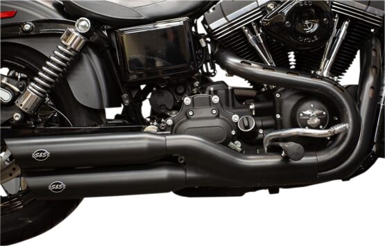 Dual Black Slip On Exhaust Slash-Cut - Image 2