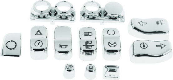 Bikers Choice Chrome Switch Cap Kit For 16-Up FLHTCU