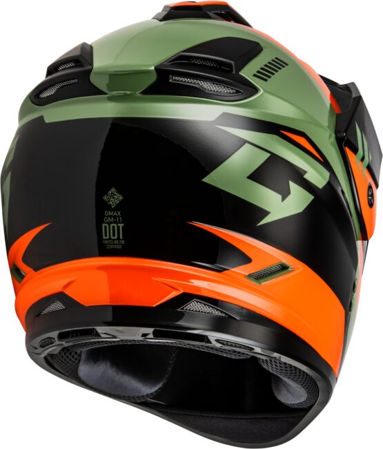 GMAX GM-11 Ronin Helmet Orange/Green/Black XL - Image 3