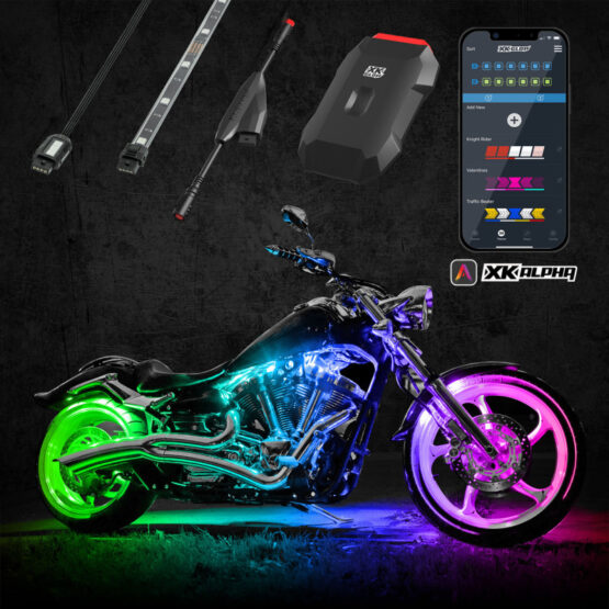 XKGLOW XKchrome LED Whip Light Kit 48in App Control 2nd Gen ATV UTV