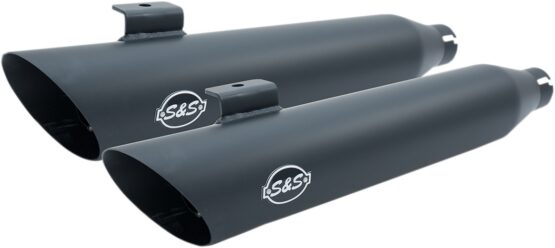 Dual Black Slip On Exhaust Slash-Cut - Image 3