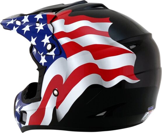 AFX FX-17 Flag Helmet 3XL Black/Blue/Red/White Unisex - Image 3