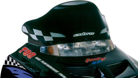 Powermadd Cobra 10in Windshield Black with White Checks For Polaris
