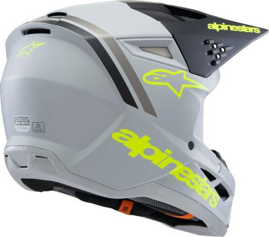Alpinestars SM3 Youth Radium Helmet Gray/Blk/Ylw Fluo YL - Image 3