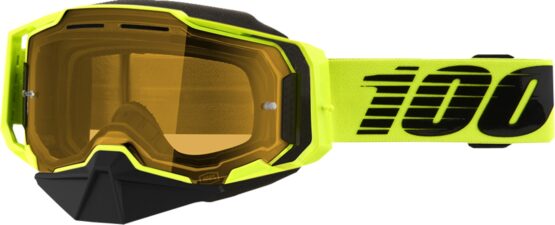 100% Armega Snow Goggle Yellow Lens Nuclear Citrus Unisex Adult