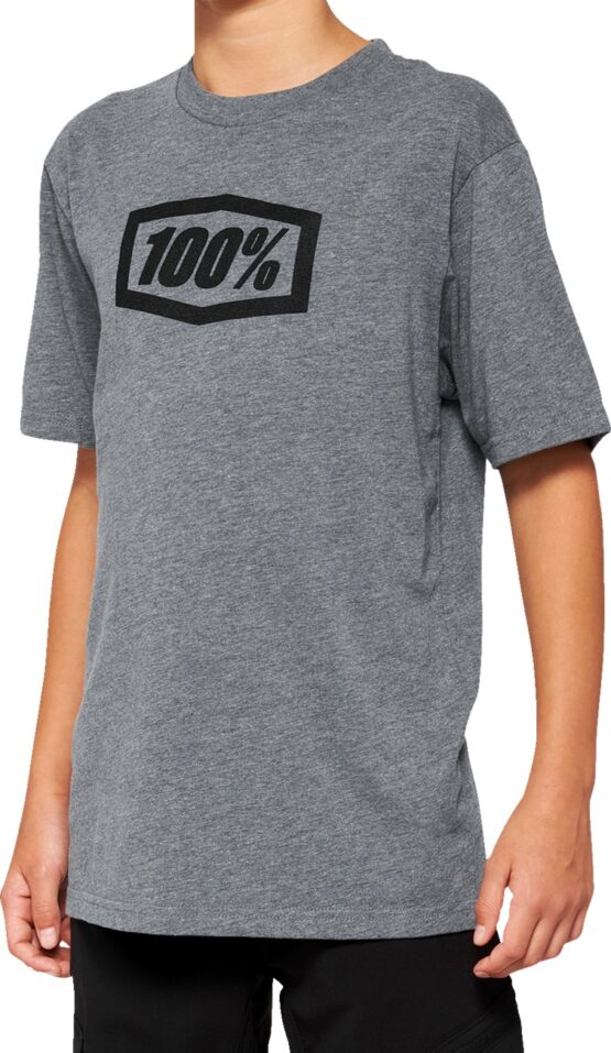 100% Youth Icon Tee Heather Gray - Youth XL