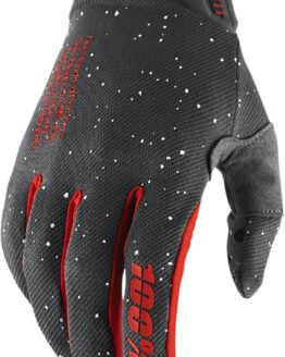 100% Ridefit Mars Gloves Gray/Red Small Men's