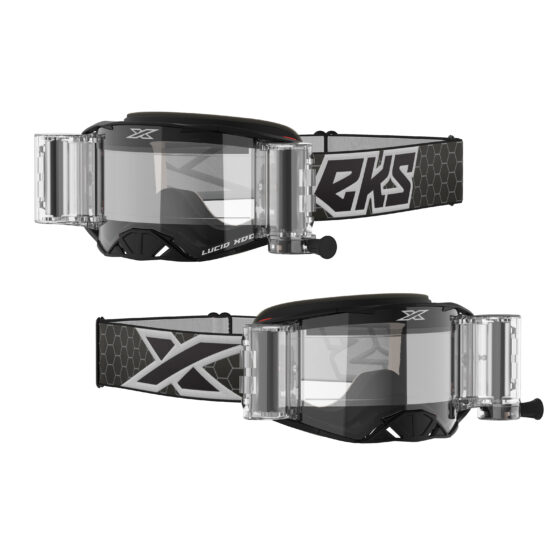 EKS Brand Lucid Goggle Race Pack Black/White Zip Off Clear Lens - Image 2
