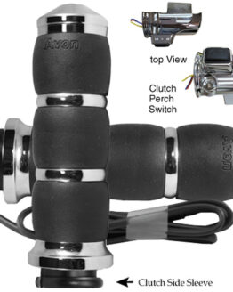 Avon Velvet Air FBW Heated Grips Chrome For 15-Up Road Glide