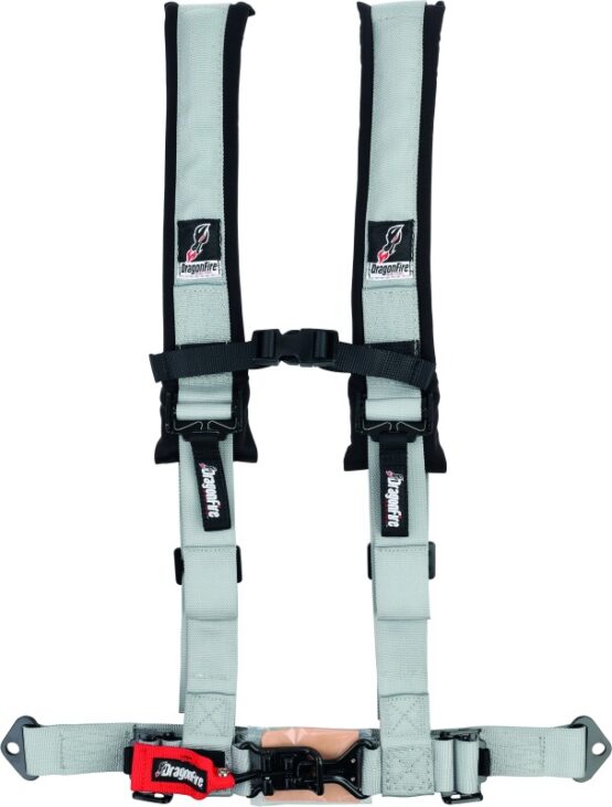 DragonFire Racing 4-Point H-Style Seat Belt Harness Grey 2in Buckle