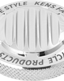 Kens Factory Finned Chrome Dummy Gas Cap for M8 LH