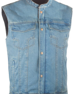 Iron Sights Club Collar Denim Vest Blue Large