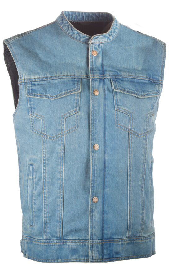 Iron Sights Club Collar Denim Vest Blue Large