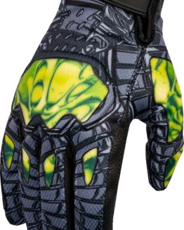 ICON Hooligan Outbreak Gloves Gray/Green Men's Medium