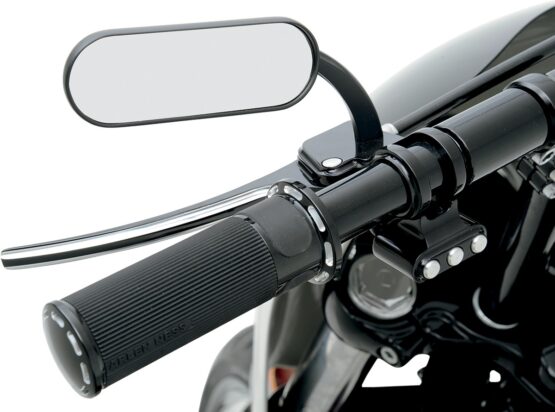 Arlen Ness Micro Mirrors - Mini Oval Black Left 4.5"x1.5" - Image 2