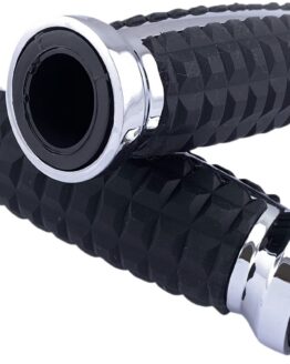 Drag Specialties Grenade Grips Chrome 1in Throttle-By-Wire Harley-Davidson