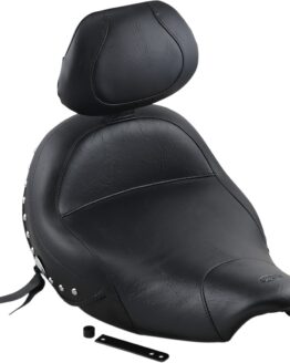 Concho Studded Vinyl Solo Seat Black w/Backrest Back 1.5"